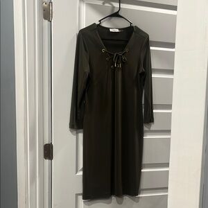 Calvin Klein Black Tie Front Sheath Dress